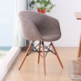 创意简约现代餐厅椅 休闲时尚麻布沙发餐椅设计师咖啡厅摄影室椅