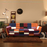 嫣舒 创意色彩沙发布艺设计师个性沙发小户型时尚组合艺术沙发
