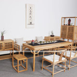 老榆木免漆茶桌椅组合新中式功夫茶台现代中式客厅家具罗汉床圈椅