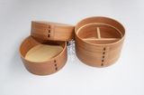 新品日式环保时尚木质饭盒创意双层长方便当盒可爱分格学生木餐盒