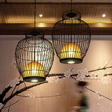 新中式铁艺鸟笼吊灯现代复古酒店会所茶楼茶馆包房大堂个性创意灯