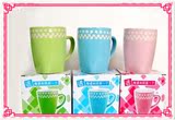 宝洁赠品佳洁士　陶瓷和风杯粉/蓝/绿三色杯子/水杯/茶杯