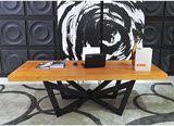 简约现代大型长条桌会议桌美式实木桌工业风桌铁艺长桌办公桌家具