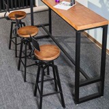 美式loft简约复古吧台桌椅铁艺咖啡酒吧凳创意实木高脚餐厅椅特价