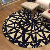 KK家 欧式进口羊毛地毯卧室客厅楼梯卫浴圆形地毯几何图案DT11-4