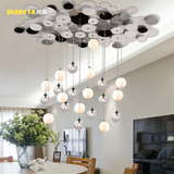 北欧后现代客厅吊灯创意个性LED流星雨玻璃球灯宜家楼梯餐厅灯具
