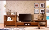 实木伸缩电视柜组合 现代中式客厅全实木地柜移动酒柜特价