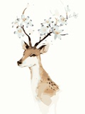 填色diy数字油画包邮 客厅风景卡通动物大幅手绘装饰画 鹿头花