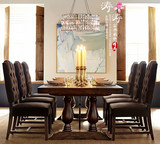 新品美式乡村风格实木餐桌椅套装现代简约高端餐桌椅可定制