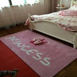 卧室床边地毯地垫床前儿童房地毯可爱粉色KIITY公主皇冠现货定制