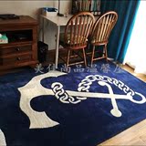 地中海风格地毯客厅茶几卧室地毯蓝色欧美现代简约房间地毯可定制