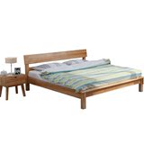 北欧宜家全实木床橡木床1.5米单人床1.8米双人床高档床婚床包邮