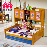 全实木儿童衣柜床男孩床女孩储物床多功能子母组合床美式儿童家具