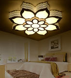 LED莲花吸顶灯饰异形铁艺个性大气厅客厅卧室书房间荷花灯具圆形