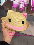 香港代購H&M HM童裝女寶女童大眼睛可愛卷邊草帽遮陽帽子2016新裝