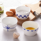 北欧创意陶瓷方碗卡通碗沙拉碗汤碗盘套装4.5寸米饭碗zakka餐具
