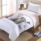 恒卫家纺 儿童床动物图案三件套 卡通猫狗三件套单人床单被套枕套