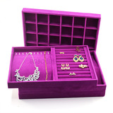 紫色绒质项链戒指手镯架耳钉盘珠宝箱首饰店展柜展会饰品展示道具