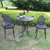 欧式铁艺阳台室外庭院休闲桌椅组合三五件套装创意咖啡厅茶几