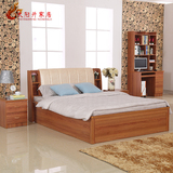 现代简约板式单双人床 欧式储物卧室田园家具 1.5 1.8米实木质床