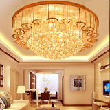 豪华客厅灯家装金色水晶灯圆形餐厅灯欧式温馨卧室灯led吸顶灯具