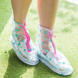 加厚低防雨鞋套 下雨天防滑防水高筒高跟鞋子套 耐磨女脚套