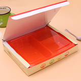 113一次性餐盒打包盒塑料快餐盒外卖食品纸盒带盖加厚长方形三格