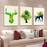 北欧客厅装饰画沙发背景墙挂画餐厅卧室无框壁画欧美风格小清新鹿