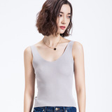 留白韩版夏季新款修身吊带背心女式短款薄款V领针织衫上衣打底衫