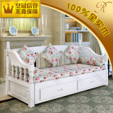 包邮小户型多功能沙发床可折叠双人床实木美式两用推拉沙发床1.5