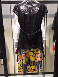 职业阿玛施特旗舰店女装2016夏新款黑色镂空短袖性感蕾丝T恤衫