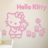 花蝶 Kitty猫3d水晶亚克力立体墙贴客厅卧室儿童房幼儿园背景