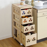 现代简约实木桐木 创意雕花餐边柜可移动厨房储物柜碗筷柜包邮
