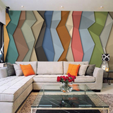 欧式个性创意电视背景墙纸艺术色块主题房宾馆3d立体工装墙纸壁画