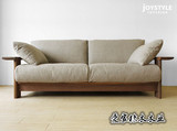 白橡木日式实木简约现代宜家休闲三人懒人创意布艺沙发床组合家具