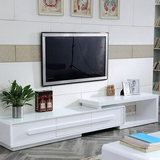 烤漆钢化玻璃电视柜现代简约电视柜茶几组合客厅可伸缩地柜