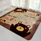 儿童地毯 可爱卡通棕熊精灵猫龙猫儿童房卧室游戏爬行垫地毯地垫