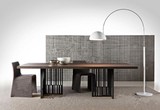 简约现代美式复古实木餐桌个性创意办公桌大板大班台铁艺会议桌子