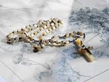 欧洲古董首饰法国天然贝壳十字架项坠基督耶稣心形项链护身符礼物