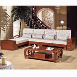 转角沙发全柏木实木沙发随意组合现代新中式家具实木布艺木质贵妃