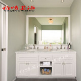 北欧洗手盆柜组合现代实木浴室柜落地洗手间宜家双台盆卫浴柜橡木