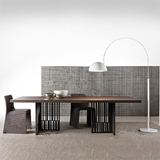 美式实木餐桌铁艺长方桌会议桌创意个性办公桌子工业风原木电脑桌