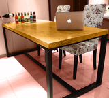 美式长方形铁艺实木餐桌椅组合复古办公桌电脑桌会议桌写字工作台