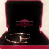 Cartier卡地亚钉子手镯18k玫瑰金女士正品代购白金情侣款镶钻手环