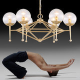全铜美式艺术吊灯 设计师北欧客厅餐厅灯工业个性创意玻璃球灯具