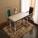 美式乡村复古做旧实木餐桌组合椅简约欧式小户型饭桌长桌书房书桌