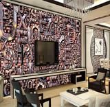 墙纸壁画最新金属英文字3D立体大型墙纸客厅卧室电视背景无缝壁画