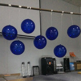 大型商场美陈吊饰深蓝透明有机玻璃圆球亚克力装饰球空心球罩