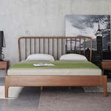 红橡木床1.8米单人双人1.5简约现代卧室家具北欧日式纯实木床特床