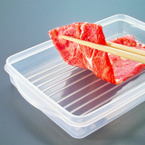 日本进口冰箱收纳盒保鲜盒 塑料密封盒冷藏盒长方形食品储藏盒子
